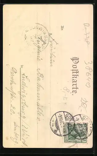 Lithographie Goslar, Gasthaus Brusttuch