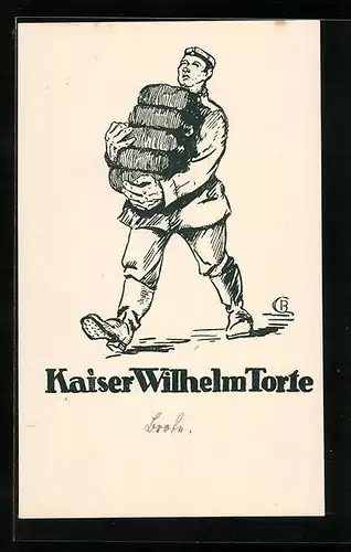 AK Soldat schleppt Kasier Wilhelm Torte