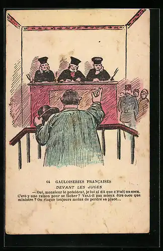 AK Devant les Juges, Mann steht vor dem Gericht