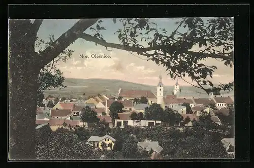 AK Mor. Olesnice, Kostel, Panorama