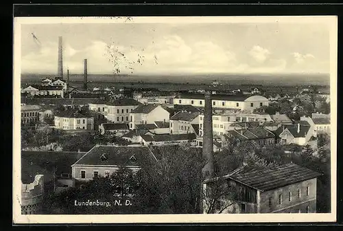 AK Lundenburg, Blick über die Dächer, Panorama