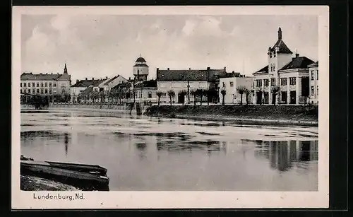 AK Lundenburg, Flusspartie im Ort