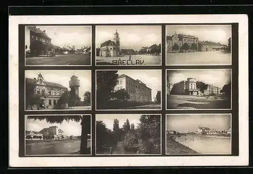 AK Breclav, Kostel, Namesti, Hotel, Ulice
