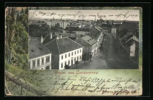 AK Lundenburg, Blick über die Dächer