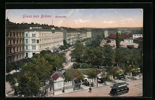 AK Brünn / Brno, Strassenbahn am Bahnring