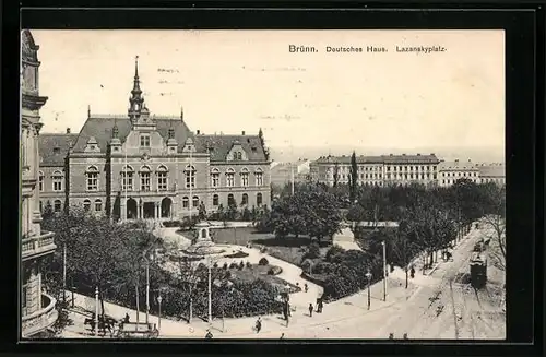 AK Brünn / Brno, Deutsches Haus, Lazanskyplatz