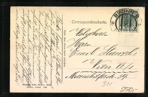 AK Brünn / Brno, Strassenbahn am Stadttheater