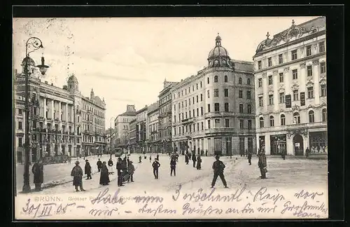 AK Brünn / Brno, Grosser Platz gegen Ferdinandsgasse