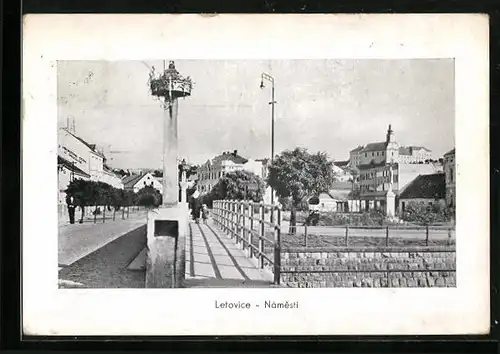 AK Letovice, Námesti, Blick zum Marktplatz