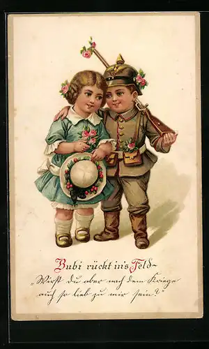 AK Kleiner Soldat mit seiner Liebsten