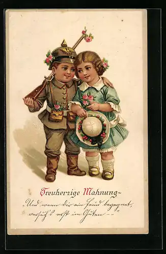 AK Kleiner Soldat mit seiner Liebsten