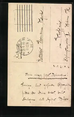 AK Ostergruss mit Knabe in Uniform