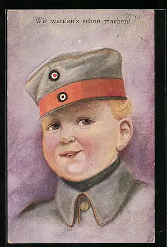 Künstler-AK Knabe in Uniform