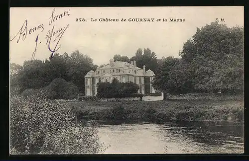 AK Gournay, Le Chateau et la Marne