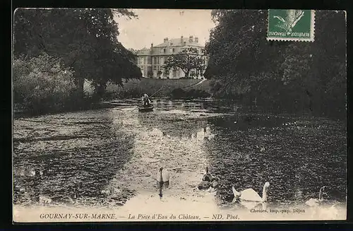 AK Gournay-sur-Marne, La Pièce d`Eau du Chateau