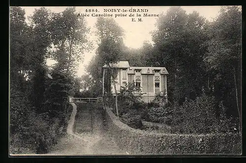 AK Noisy-le-Grand, Allée Caroline prise de la Marne