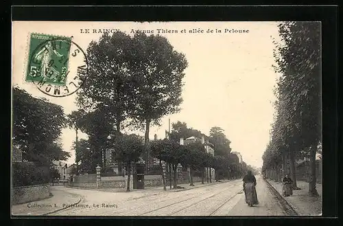 AK Le Raincy, Avenue Thiers et allée de la Pelouse