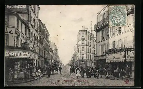 AK Montreuil-sous-Bois, La Croix de Cheaux, Rue de Paris