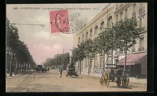 AK Aubervilliers, Les Quatre-Chemins, Avenue de la République