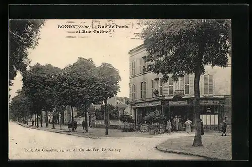 AK Bondy, Rue de Paris et Rue Galine