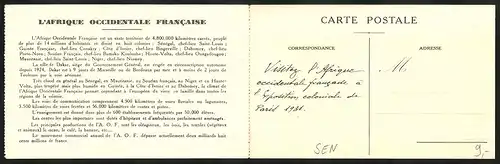 Klapp-AK Diourbel, La Mosquée, Landkarte von Äquatorial-Afrika