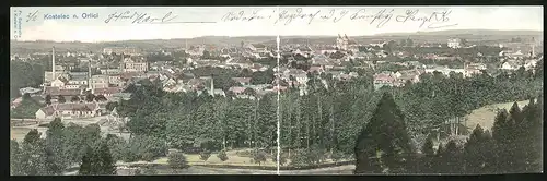 Klapp-AK Adler Kosteletz / Kostelec nad Orlici, Blick über die Stadt