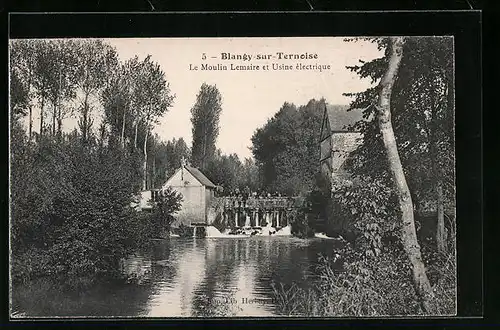 AK Blangy-sur-Ternoise, Le Moulin Lemaire et Usine électrique