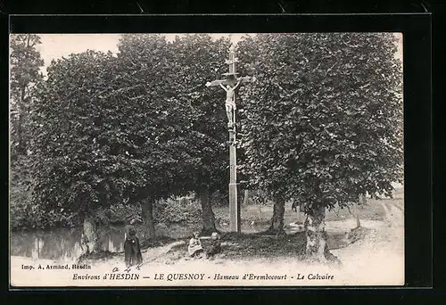 AK Hesdin, Hameau d`Erembocourt, Le Calvaire