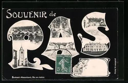 AK Pas-en-Artois, Souvenir de Pas