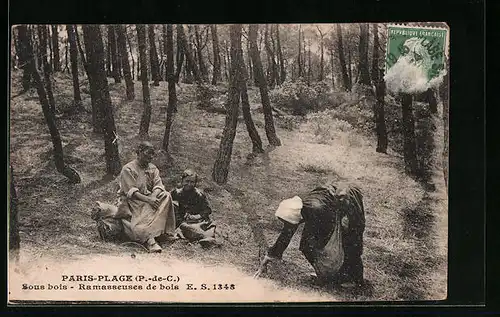 AK Paris-Plage, Ramasseuses de bois