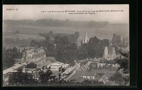 AK Béthune, Vue panoramique avec le Château et l`Eglise