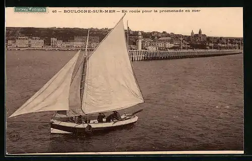 AK Boulogne-sur-Mer, En route pour la promenade en mer