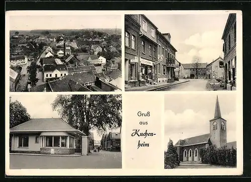 AK Kuchenheim, Stadtkern mit Kirche und Strasse