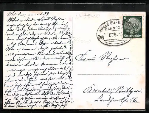 AK Hann. Münden, Ortsansicht mit Stadtkern und Kirche