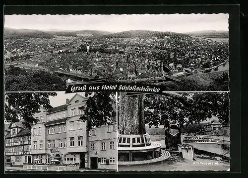 AK Hann. Münden, Hotel Schlossschänke, Dampfer