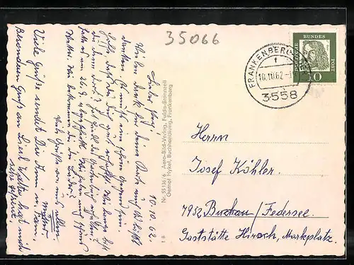 AK Frankenberg /Eder, Ortsansicht, Rathaus, Kreiskrankenhaus