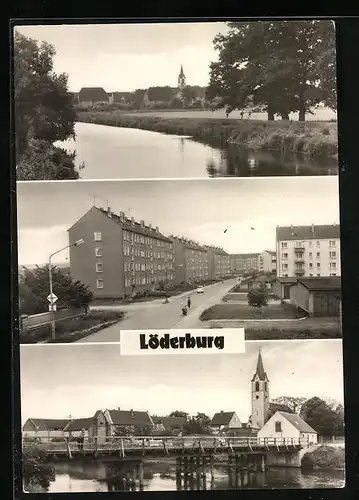 AK Löderburg /Kr. Stassfurt, Strasse der Einheit, Bodebrücke