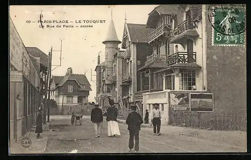 AK Le Touquet - Paris-Plage, La Rue de Paris, entrée