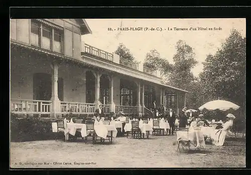 AK Paris-Plage, La Terrasse d`un Hôtel en forêt