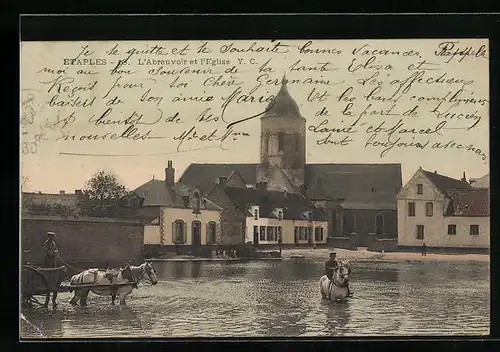 AK Etaples, L`Abreuvoir et l`Eglise