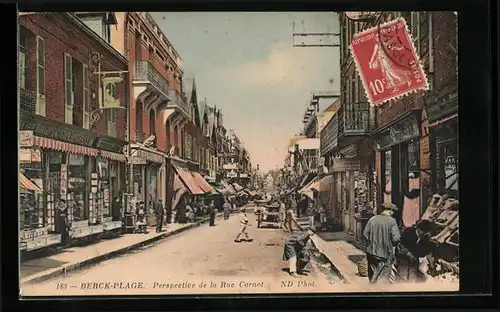 AK Berck-Plage, Perspective de la Rue Carnot