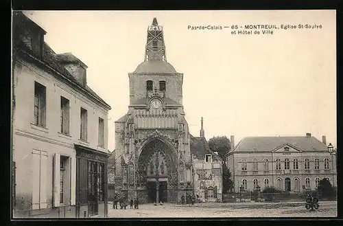 AK Montreuil, Eglise St.-Saulve et Hôtel de Ville