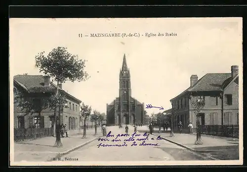 AK Manzingarbe, Eglise des Brebis