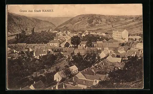 AK Kanitz, Ortsansicht vom Berg aus