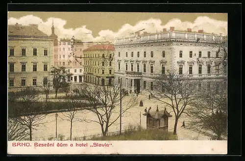 AK Brünn / Brno, Besední dum a hotel Slavia