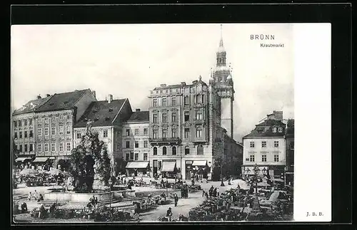 AK Brünn / Brno, Brunnen am Krautmarkt