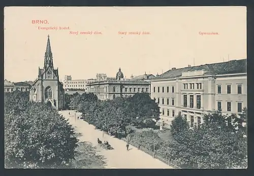 AK Brünn / Brno, Evangelický kostel, Zemský dum, Gymnasium