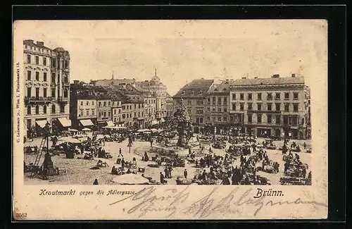 AK Brünn / Brno, Krautmarkt gegen die Adlergasse