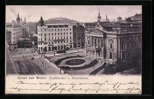 AK Brünn / Brno, Stadttheater und Bienenhaus