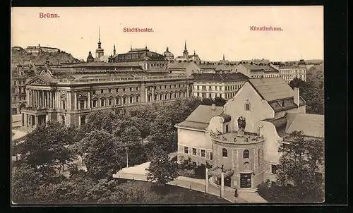 AK Brünn / Brno, Stadttheater, Künstlerhaus